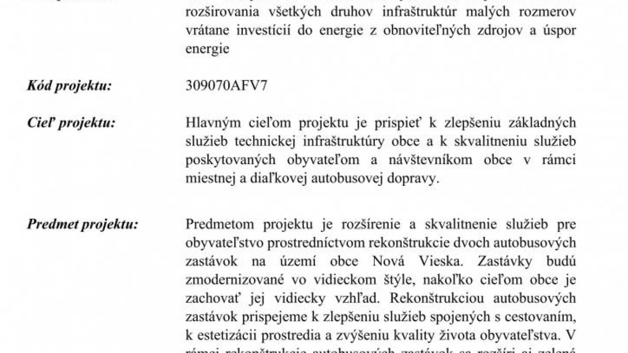 Fotógaléria fotózás Rekonštrukcia autobusových zastávok