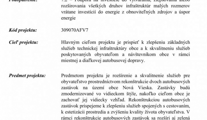 1. fotografia fotogalérie Rekonštrukcia autobusových zastávok