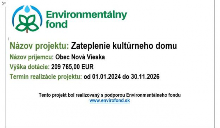 Fotka - Zateplenie kultúrneho domu