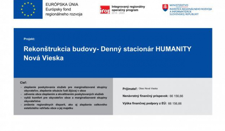 Fotka - Rekonštrukcia budovy - Denný stacionár HUMANITY Nová Vieska